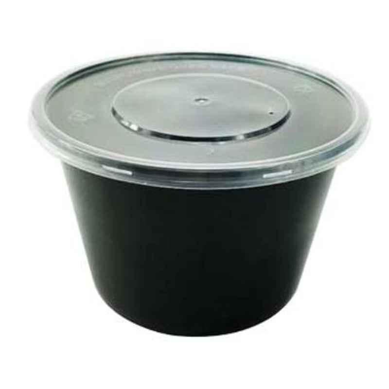 Hatch Factory 250ml Black Plastic Disposable Food Container