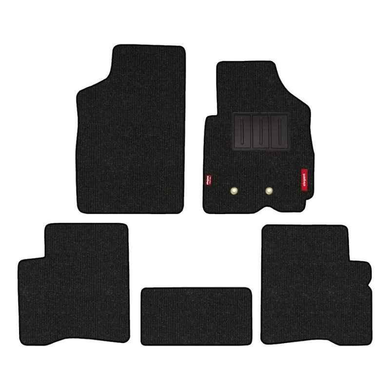 Elegant Carry 5 Pcs Polypropylene Black Carpet Car Floor Mat Set for Hyundai Santro Xing
