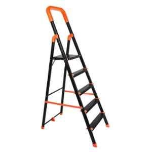 Mizu Mystic 5 Step Aluminium Black Premium Foldable Ladder with Platform & 5 Years Warranty