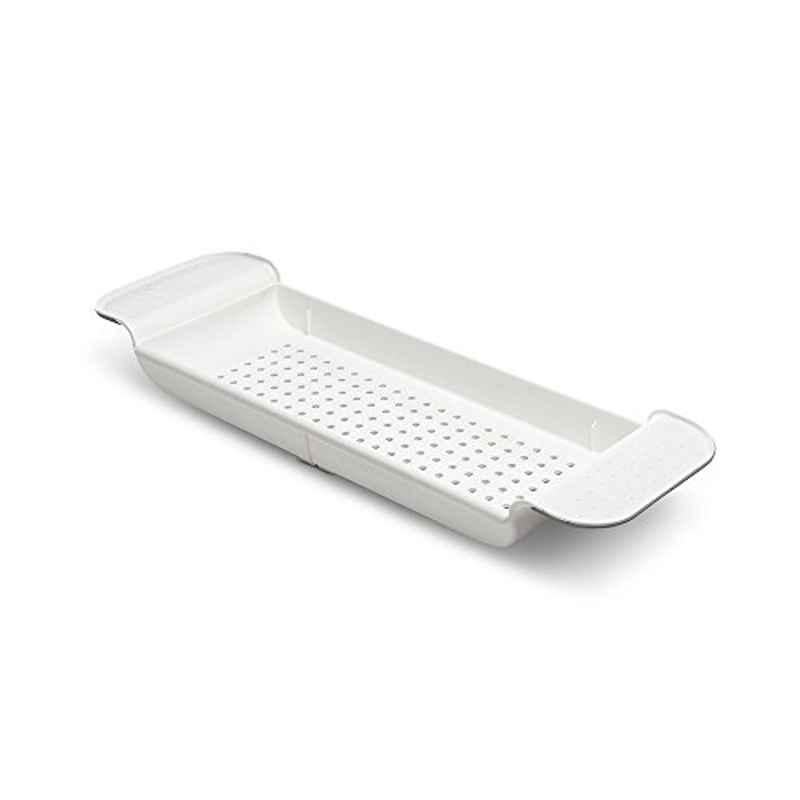Madesmart 30.87x6.81 inch Plastic White Expandable Bath Shelf, 79015