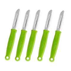 Kohe 5 Pcs 165mm Stainless Steel Straight Double Edged Blade Vegetable & Fruits Peeler Set, 1101.1