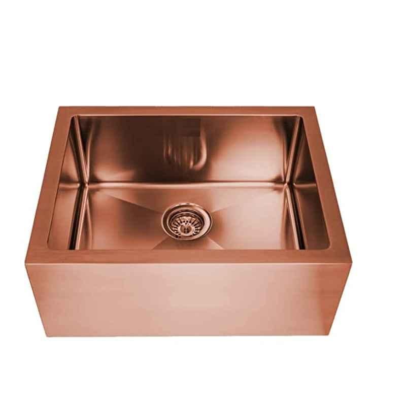 Zap Millennium 24x18x10 inch Stainless Steel Golden Brown Matte Finish Square Single Bowl Kitchen Sink