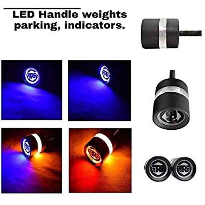 Meenu Arts World Handle Bar End Dual LED Bike Turn Signal Indicator Light (Blue) for Bullet 350 Twin Spark-picture-15