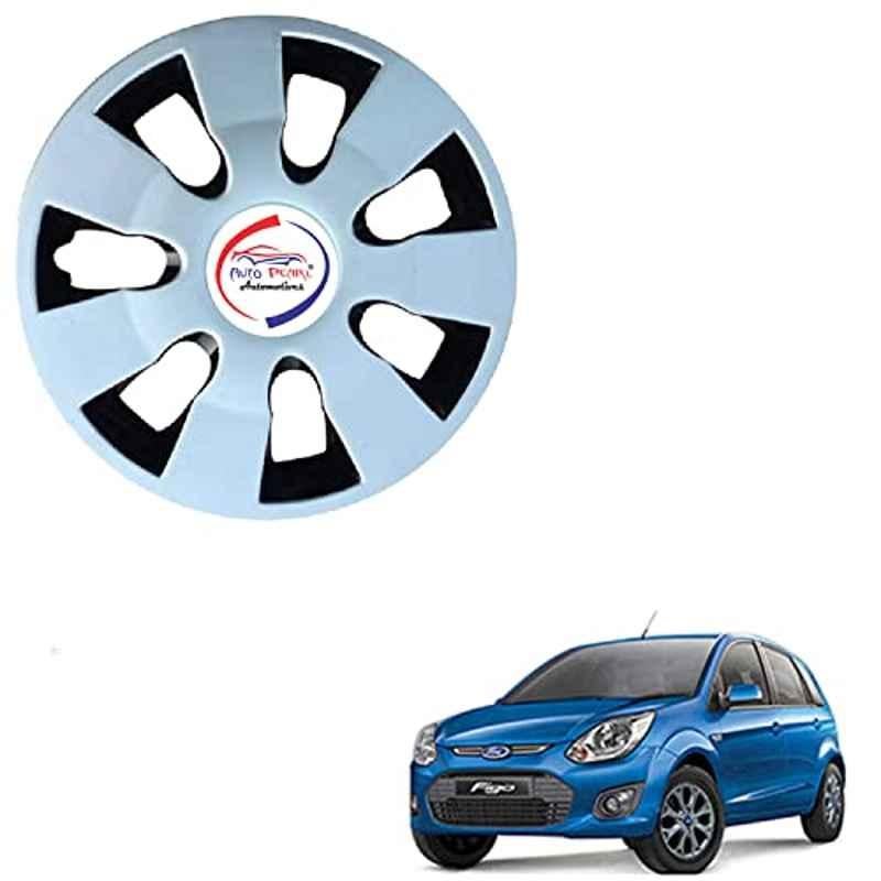 Auto Pearl 4 Pcs 14 inch ABS Black & Silver WGR06 Hubcap Wheel Cover Set with Retention Ring for Ford Figo Type 2