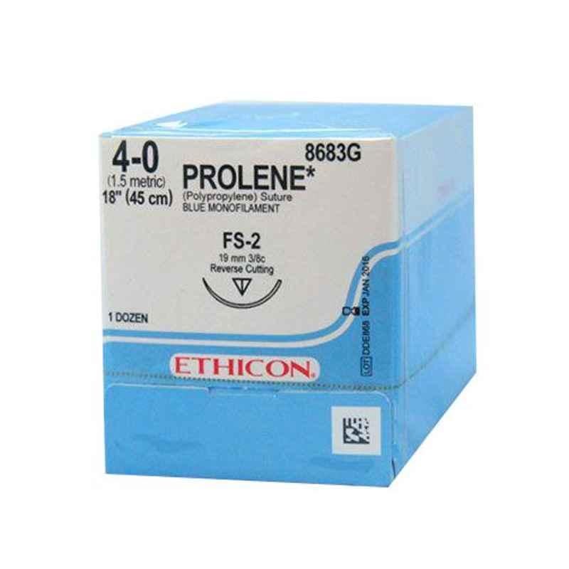 Ethicon NW834 Prolene 1 Blue Monofilament Suture, Size: 100cm (Pack of 12)