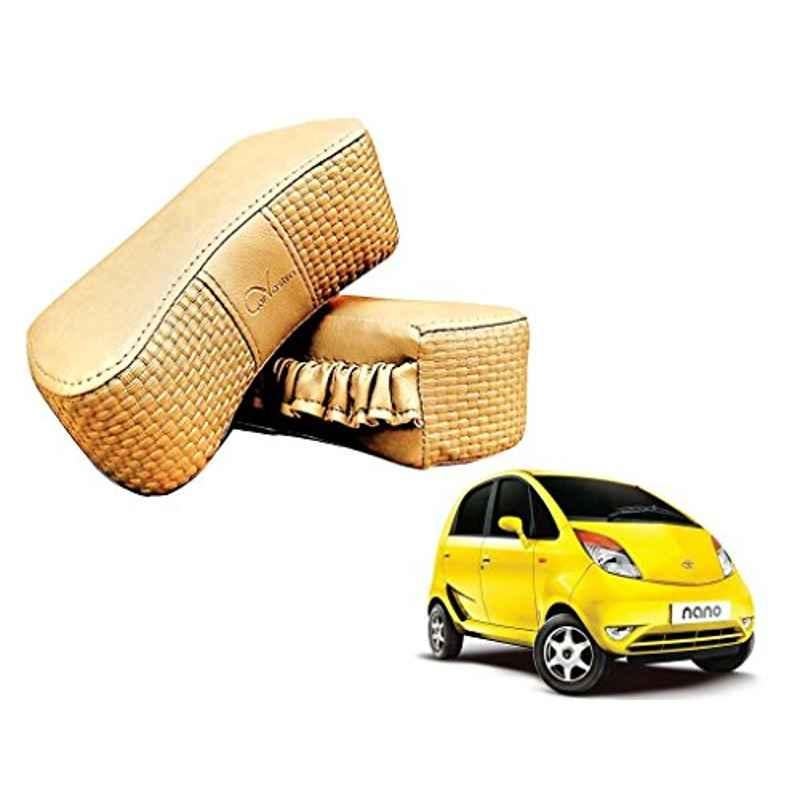 Kozdiko 2 Pcs Memory Foam Beige Luxurious Neck Rest Set for Tata Nano, koz_33283