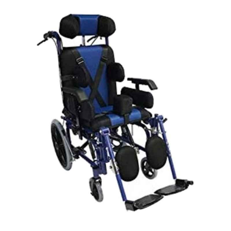 TR 75kg Aluminium Blue Pediatric Foldable Cerebral Palsy Children Manual Wheelchair
