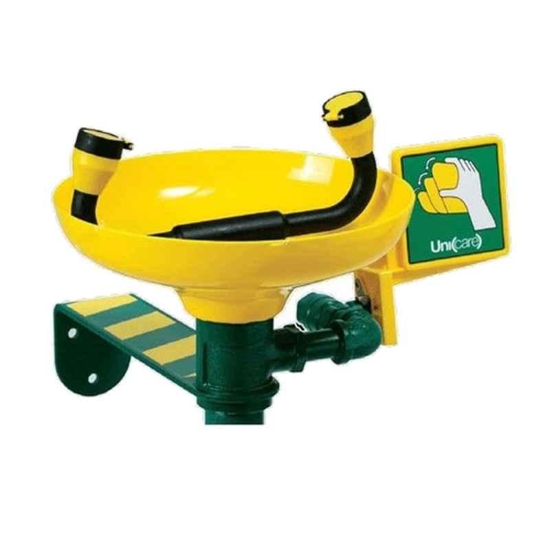 Unicare 1/2 inch BSP Yellow & Green Emergency Eye Wash with Safety Shower, LSE-1B