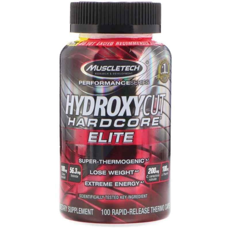 MuscleTech Hydroxycut Hardcore Elite 100 Pcs Unflavoured Fat Burner Capsules