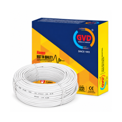 GVD 0.75 Sqmm White PVC Insulated Single Core Flame Retardant Copper Clad Steel Industrial Wire, Length: 90 m