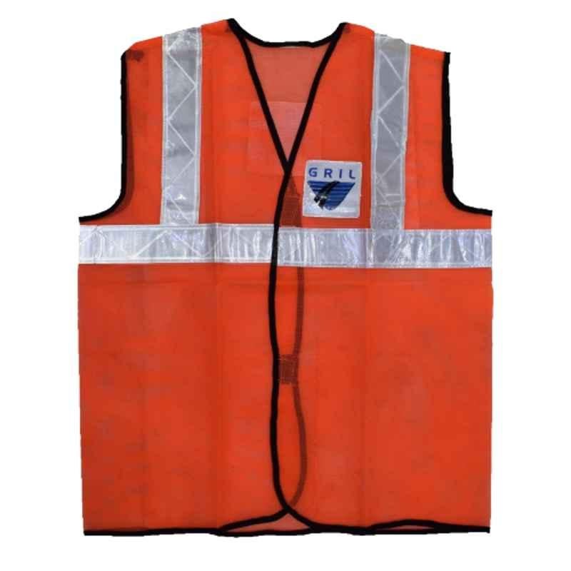 Securedbuild Standard Orange Polyester Reflective Safety Jacket