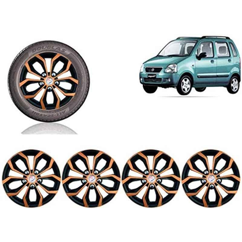 Auto Pearl 4 Pcs 13 inch ABS Copper & Black Car Wheel Cover Set for Maruti Suzuki WagonR 2003