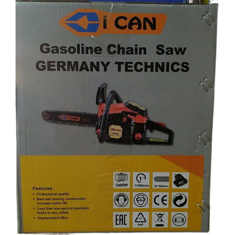 I Can 3.5HP 2800W Gasoline Chain Saw with 22 inch Saw Blade