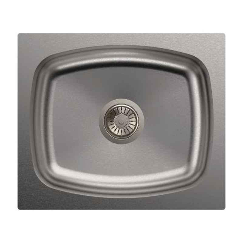 Carysil Elegance Single Bowl Stainless Steel Matt Finish Kitchen Sink, Size: 20x17x8 inch