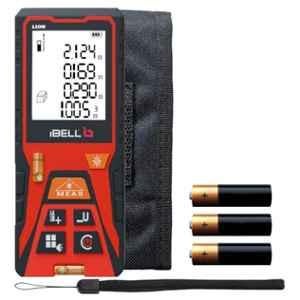 iBELL 0.05-120m Plastic Red & Black Professional Laser Distance Meter with Continuous Measurement, Area, Volume & Pythagoras, DM120-02
