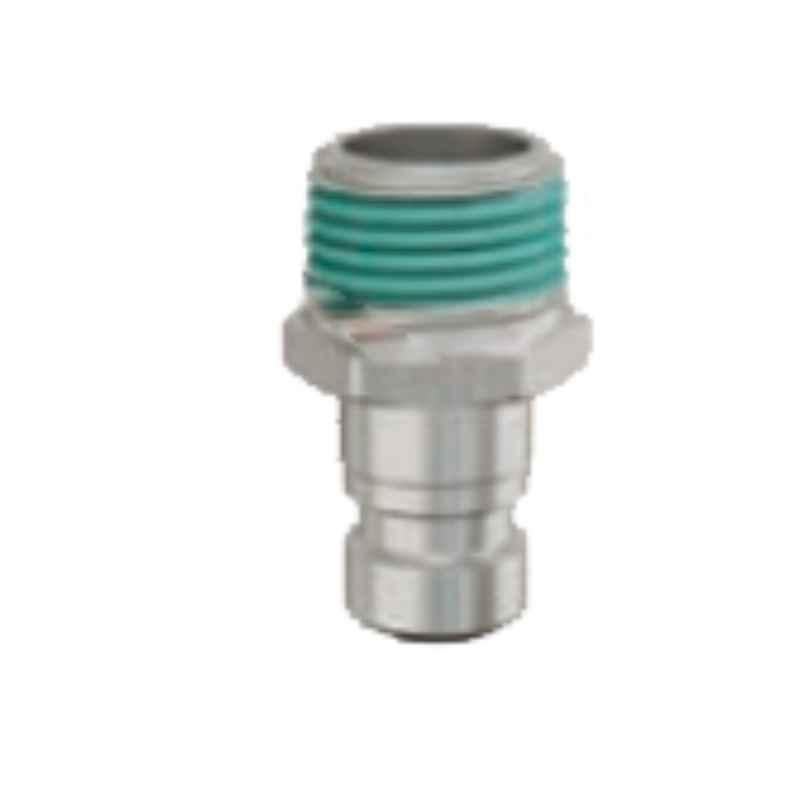 Ludecke ESSCIG12NAS R 1/2 Single Shut-off Tapered Male Thread Quick Connect Coupling with Plug