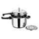 Vinod Regular 10L 18/8 Stainless Steel Induction Friendly Outer Lid Pressure Cooker with Steam Plate, TCSB10