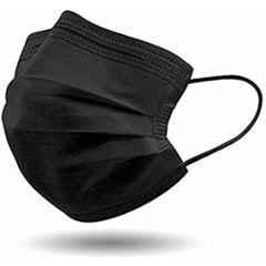 Wellstar N95 3 Layer Disposable Non Woven Black Surgical Mask with Melt Blown Fabric & Nose Pin, EGD-75 (Pack of 25)