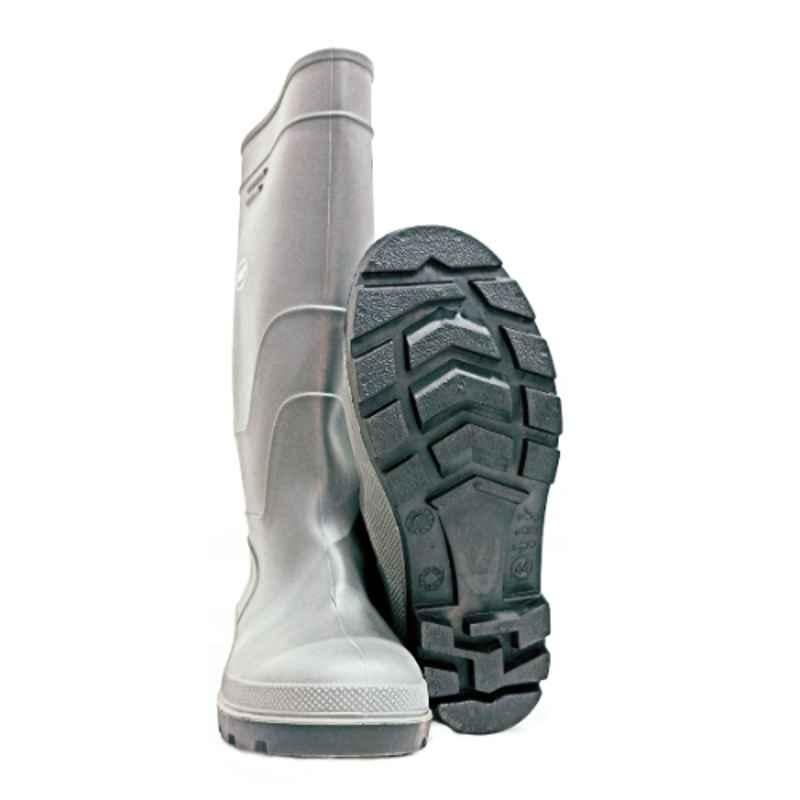 Darit ES-274-12 Leather Steel Toe Grey Safety Gumboot, Size: 12