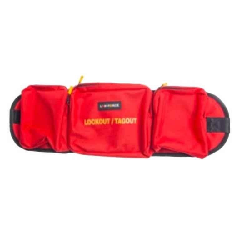 LOK-FORCE 61x16x17cm Polyester Red Waist Pouch Lockout Bag, BG-RD61WP