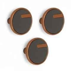 Plantex Knobs for Drawers/Drawer Knobs/Round Knob for Cabinets/Pull-Push Knob for Kitchen/Bedroom/Drawer (Pack of 3) SH-433, Rose Gold & Grey