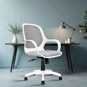 Rose Zaria Mesh White & Grey Medium Back Ergonomic Chair