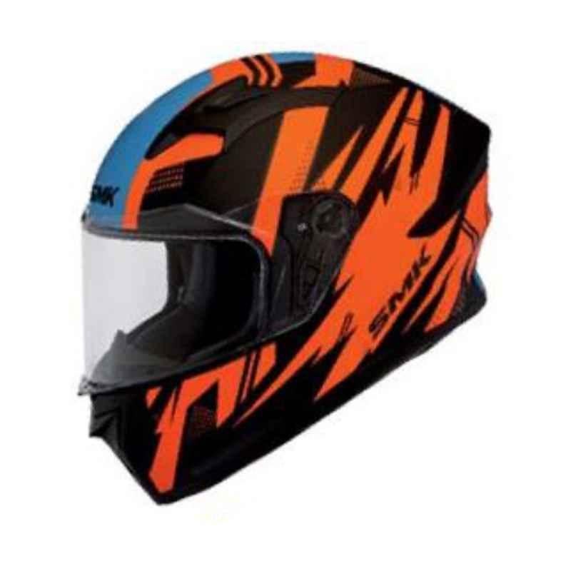 SMK Stellar Trek Blue, Black & Red Full Face Motorbike Helmet, MA275, Size: Medium