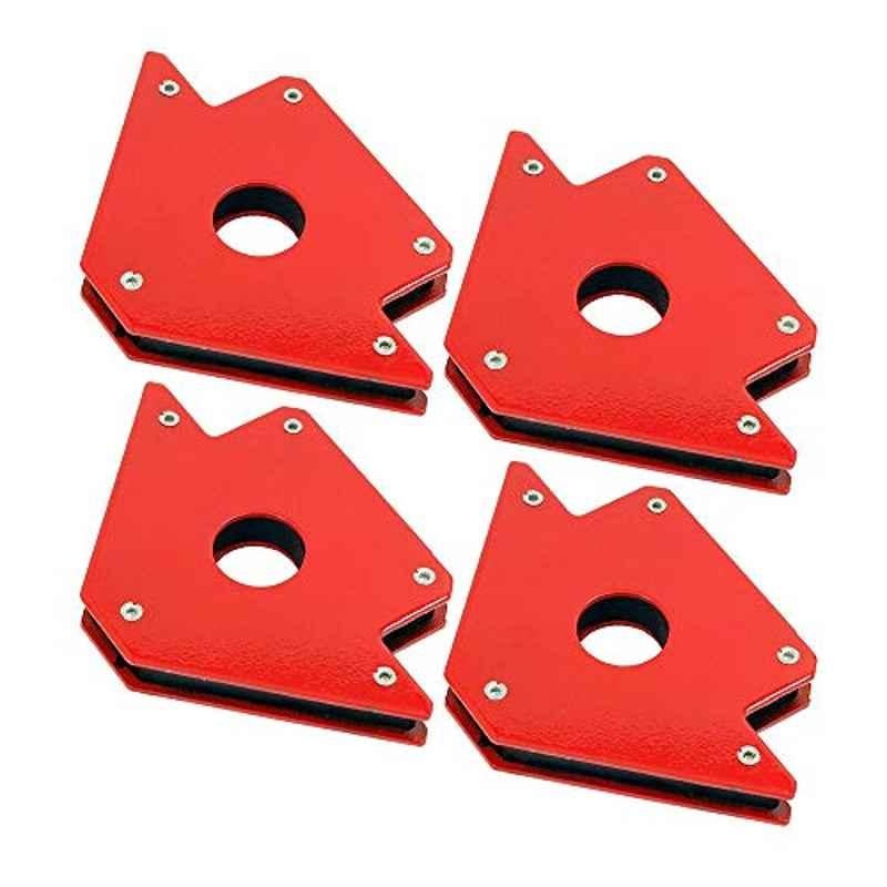 4 Pcs 50lbs Steel Red 3 Angle Arrow Magnetic Welding Holders Set