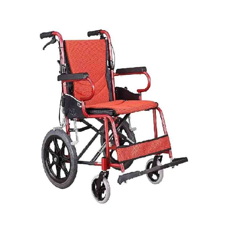 Karma KM-2500L 890x630x860mm 20Q Rose Red Aluminium Foldable Wheelchair