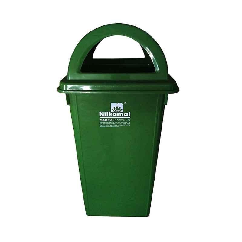 Nilkamal 100 Litre Green Virgin Plastic Dustbin, RFLB100L1, Dimension: 94x48x48 cm (Pack of 2)