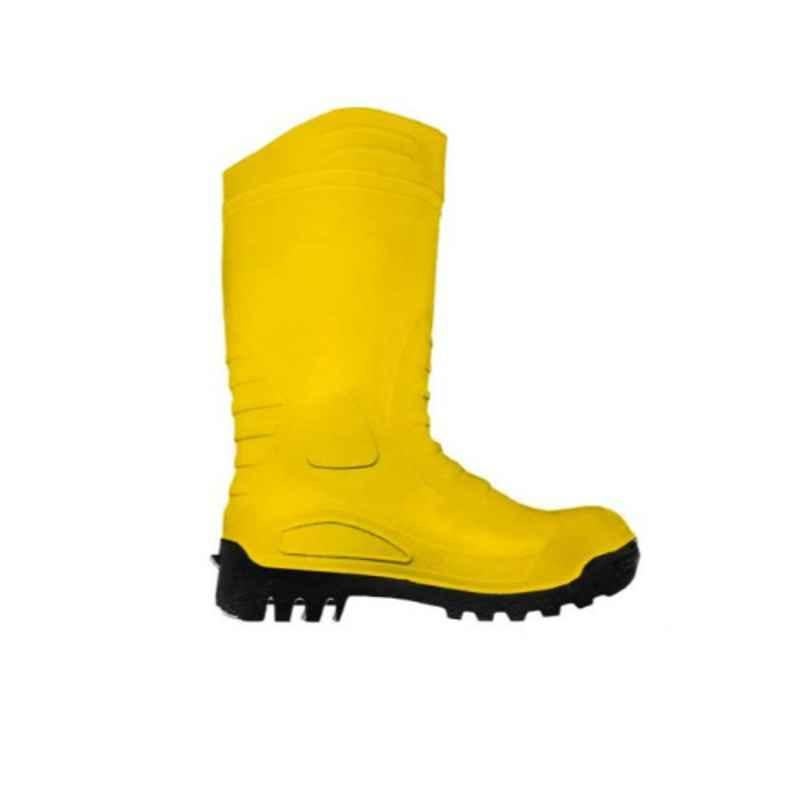 Silber PVC Steel Toe Yellow Safety Boot, Size: 45