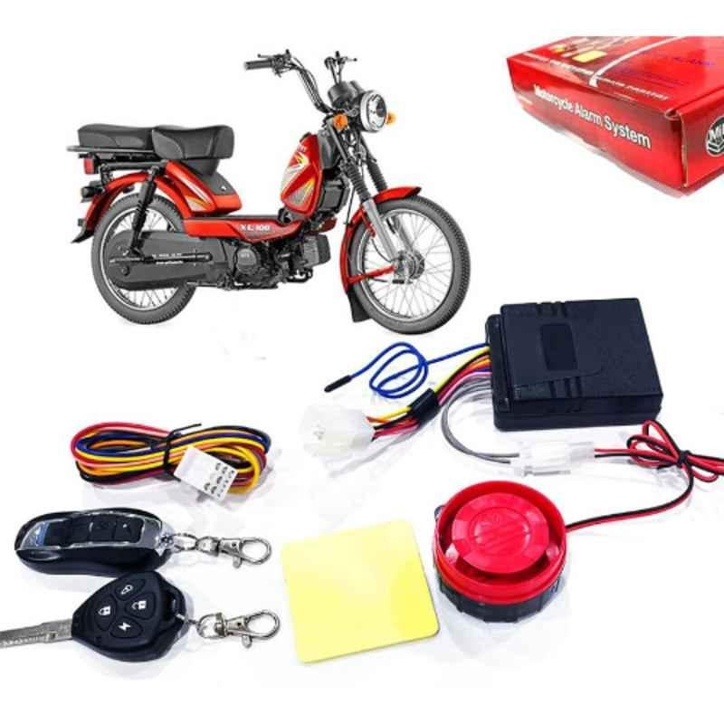 Auto Pearl 12V Black Two-Way Anti Theft Motorcycle Alarm Kit with 2 Pcs Remote for XL 100 Heavy Duty