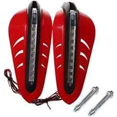 generic motorcycle handguards, a pair universal handle brush bar hand guard protector cover with led light,300x140x110mm(red)