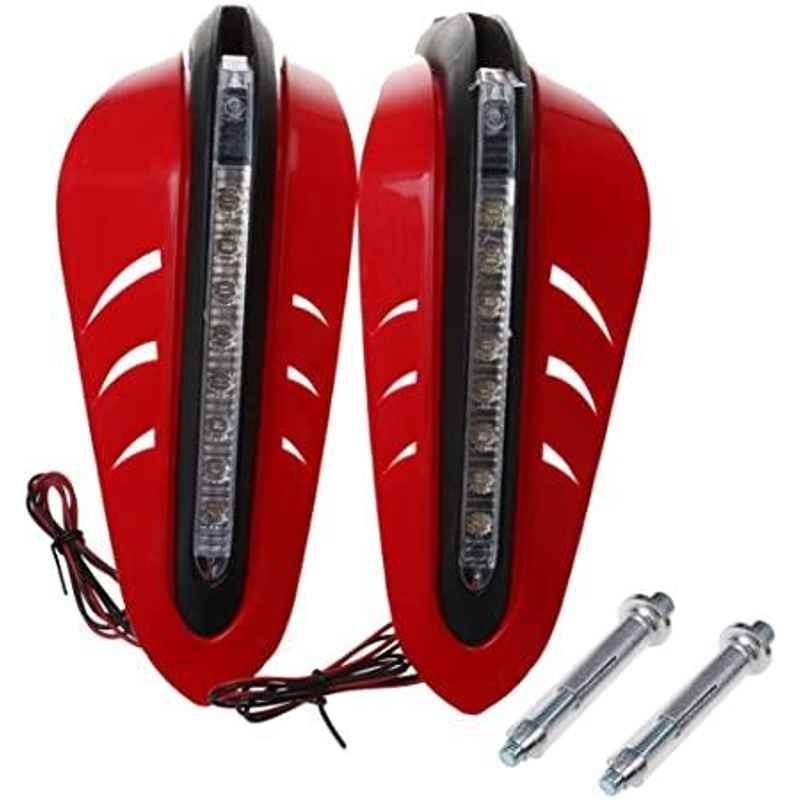 meenu arts generic motorcycle handguards, a pair universal handle brush bar hand guard protector cover with led light,300x140x110mm(red)-picture-25