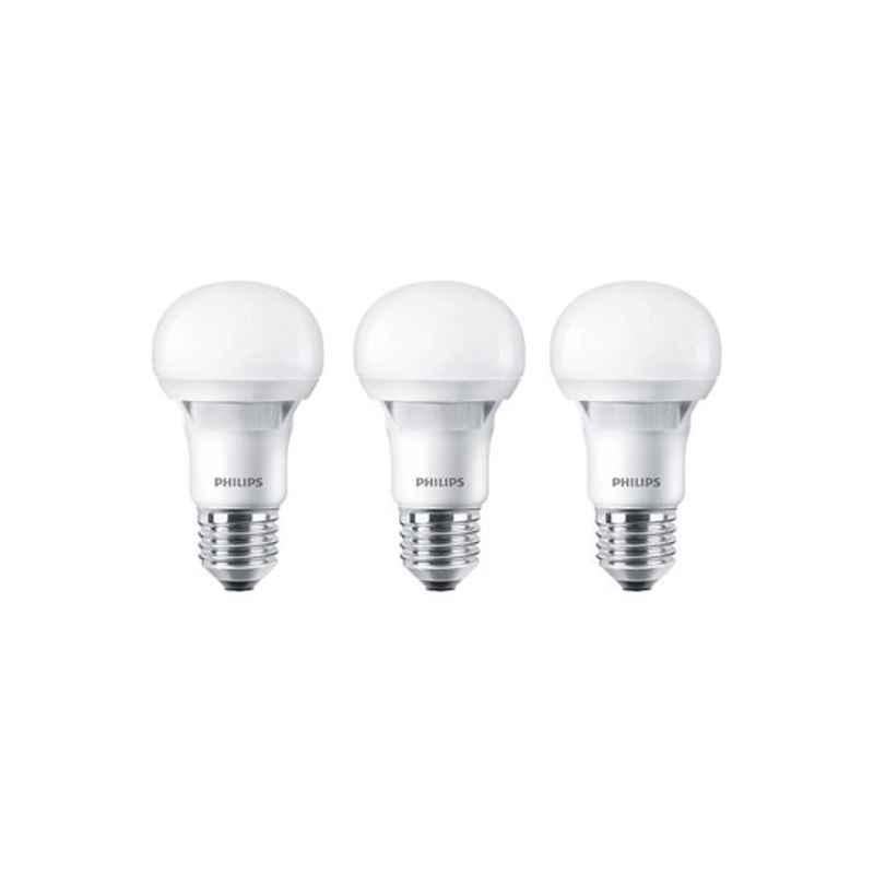 Philips 3Pcs 3000K E27 Warm White Essential LED Bulb, LEDB55W3PKWW