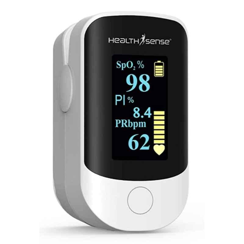 HealthSense Accu-Beat FP 910 Fingertip Pulse Oximeter with Plethysmograph & PI Four Directional OLED Display