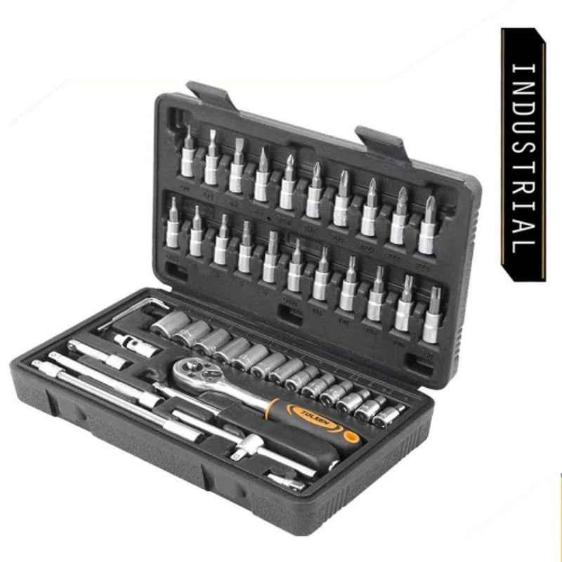 Tolsen 46Pcs 1/4 inch Industrial Socket Sets, 15138