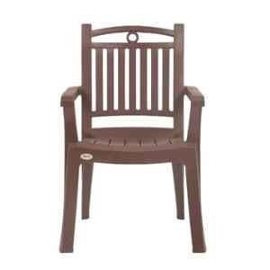 Supreme Windsor Matt Finish Plastic Globus Brown Chair with arm (Pack of 2)