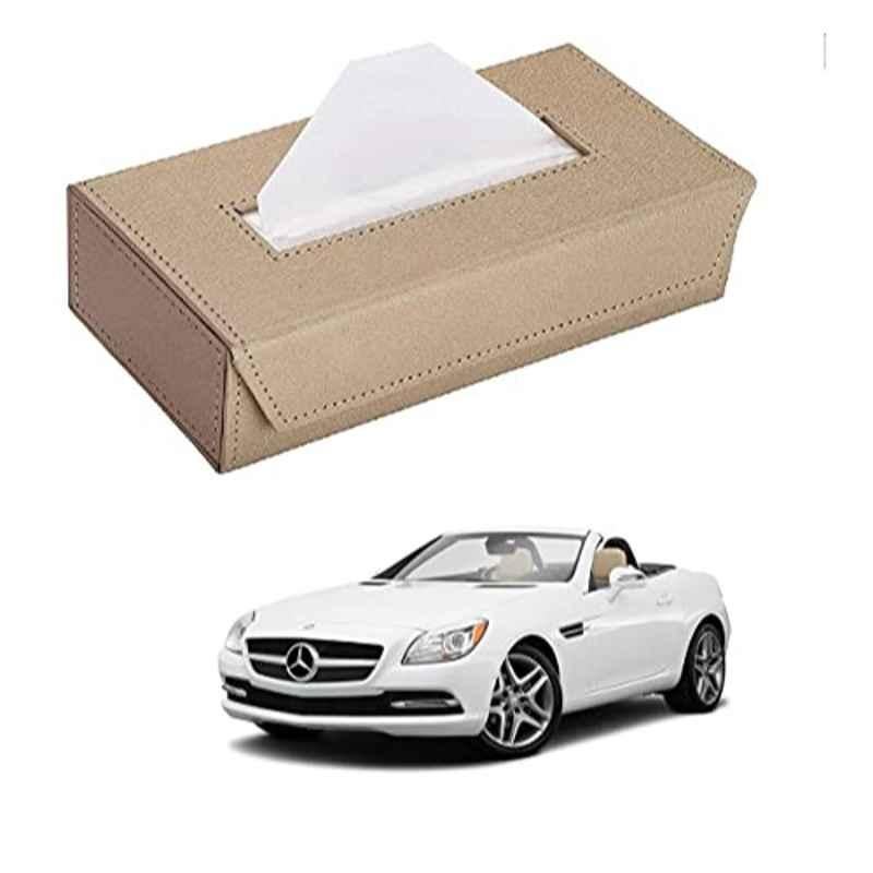 Kozdiko 100 Pulls PU Leather Beige Car Tissue Paper Box with 200 Sheets for Mercedes Benz SLK-Class