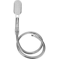 ProHome Plastic Silver Chrome Finish Curve Hand Shower with 1.5m Stainless Steel Hose Pipe & Wall Hook