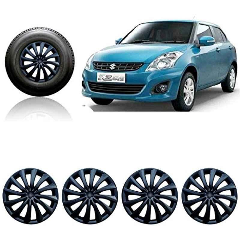 Auto Pearl 4 Pcs 14 inch Black Press Fitting Wheel Cover Set for Maruti Suzuki Swift Dzire Type-2