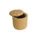 Muebles Casa Greta Yellow Meranti Wood Pouffe, MFMMG003