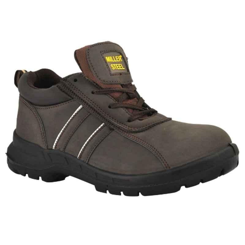 Miller MLRM Steel Toe Brown Safety Shoes, Size: 44