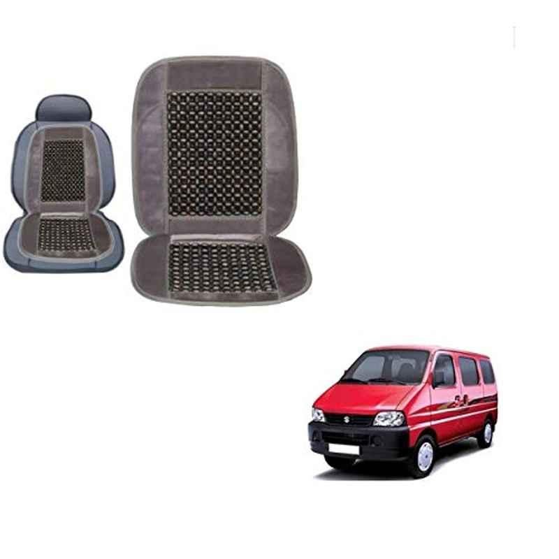 Kozdiko Wooden Bead Seat with Grey Velvet Border for Maruti Suzuki Eeco, KOZ-87087