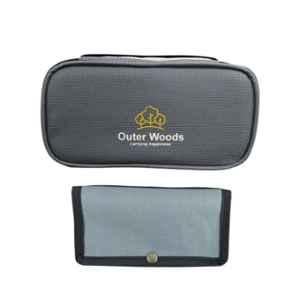 Outer Woods OW-12 8x4x2 inch Grey Insulin Cooling Travel Bag with Inner Pouch & 2 Ice Gel Packs for Diabetics