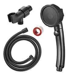 IRIS Exotic ABS Black High Pressure Detachable Handheld Shower Set