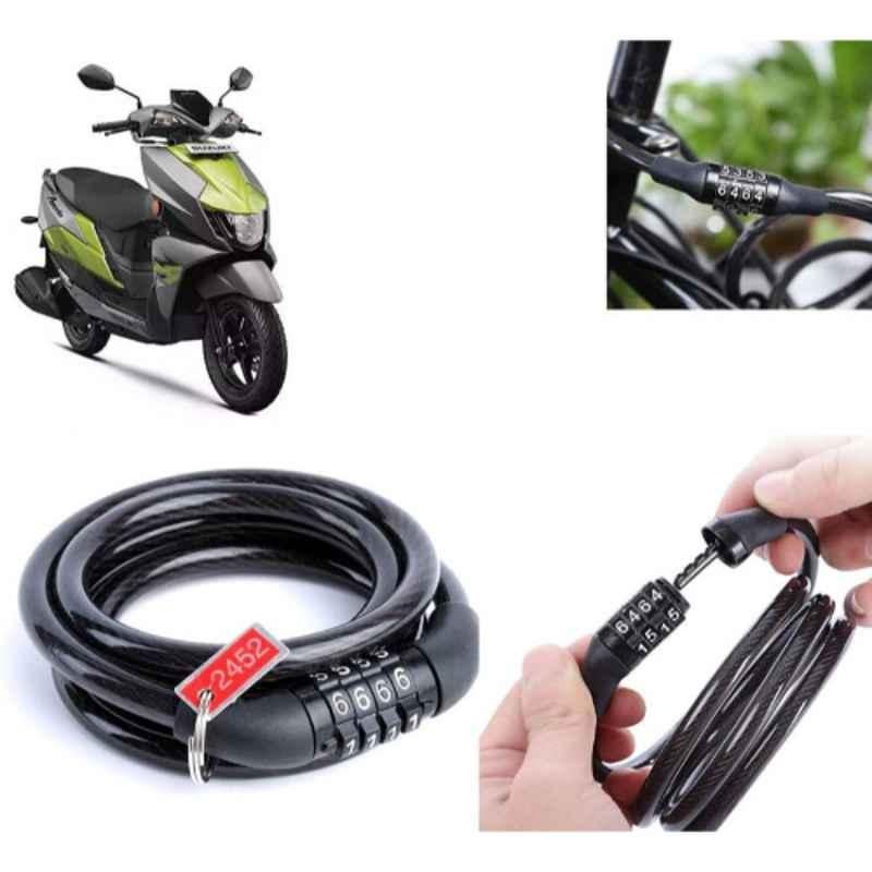 Auto Pearl PVC & Plastic Black Combination Cable Lock for Avenis 125