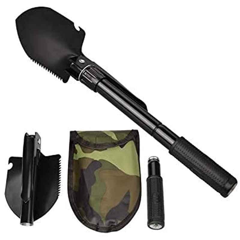 Abbasali Steel Portable Military Folding Shovel with Carrying Pouch
