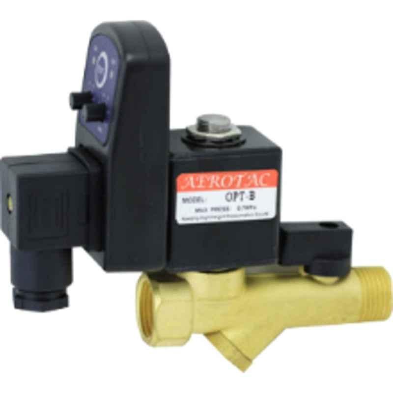 Aerotac 1/2 inch Auto Drain Solenoid Valve with Timer, CS 728-A