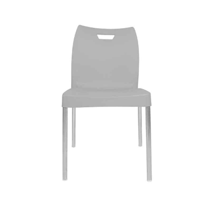 Diya Max Grey Solid Back Plastic Chair without Arm
